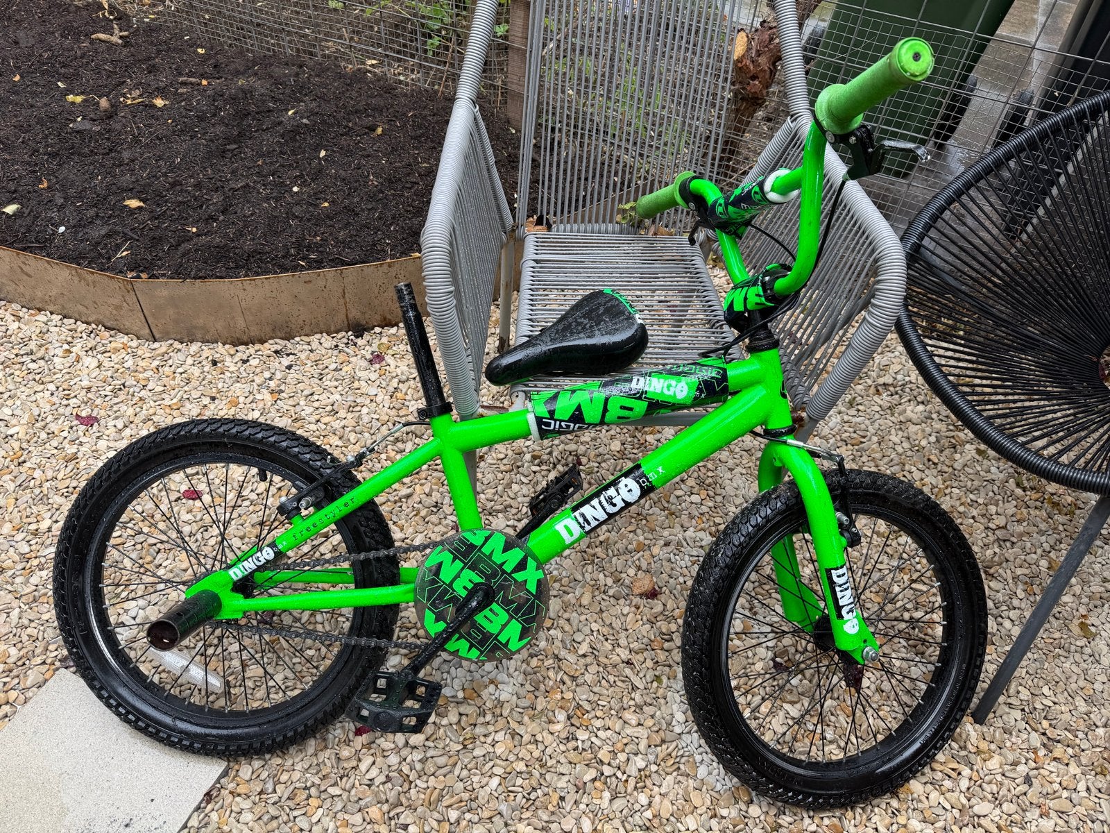 BMX Dingo Kinderfiets - Neon Groen, Ophalen, Staal, Velgrem, Voetsteunen