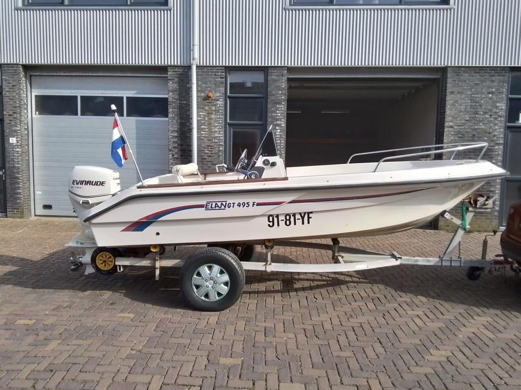 Elan 495 GT met Evinrude 75pk Etec, Ophalen of Verzenden, Minder dan 70 pk, 3 tot 6 meter, Buitenboordmotor
