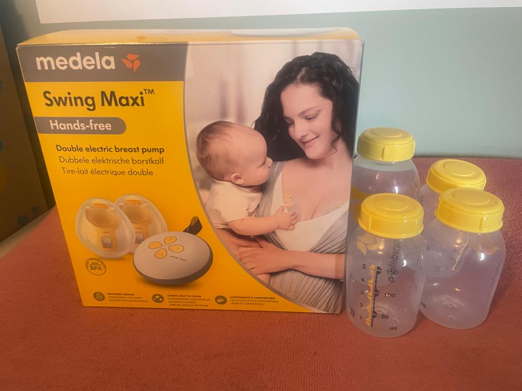 Medela Swing Maxi Hands-free Dubbele Elektrische Borstkolf, Kinderen en Baby's, Ophalen of Verzenden, Zo goed als nieuw, Borstkolf