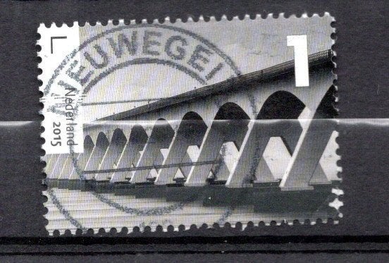 gestempeld velletje. jaar 2015: brug, Ophalen of Verzenden, Na 1940, Gestempeld