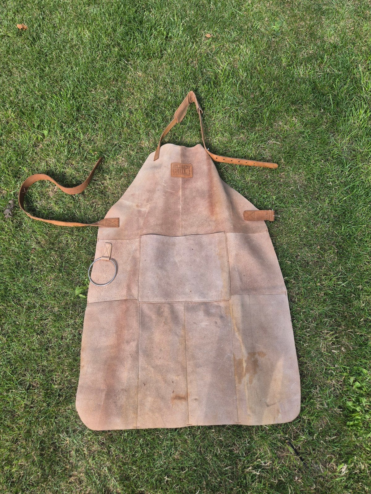 BBQ Schort van Suède en Leer, Ophalen, Gebruikt
