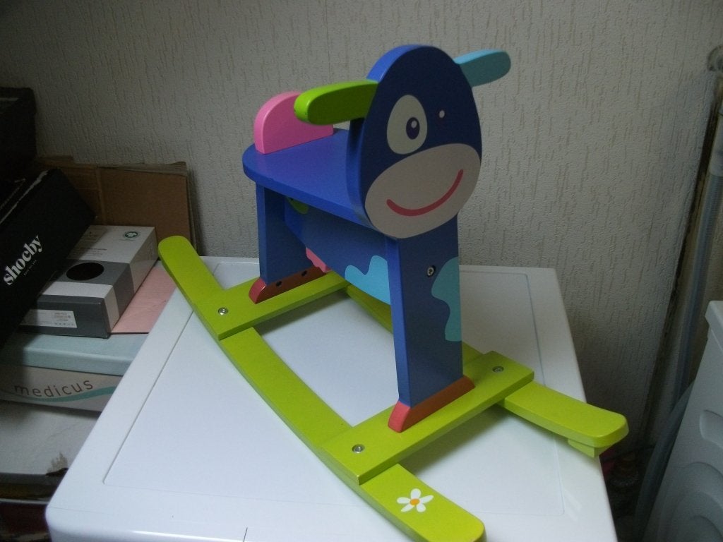 Houten hobbel koe Bokido, Ophalen, Gebruikt
