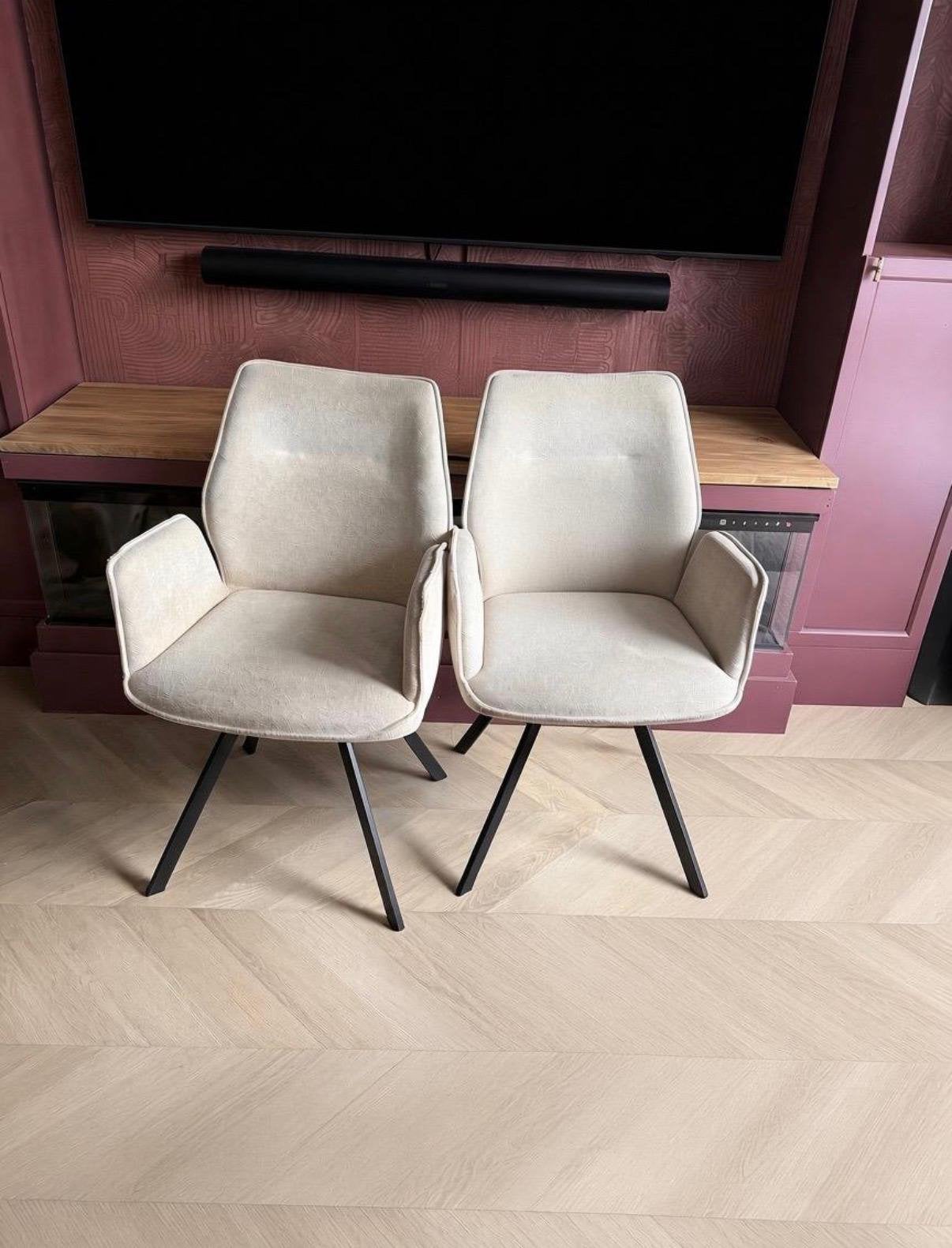 Leenbakker raffy creme eetkamerstoel 6x, Huis en Inrichting, Ophalen, Gebruikt, Bruin, Vijf, Zes of meer stoelen