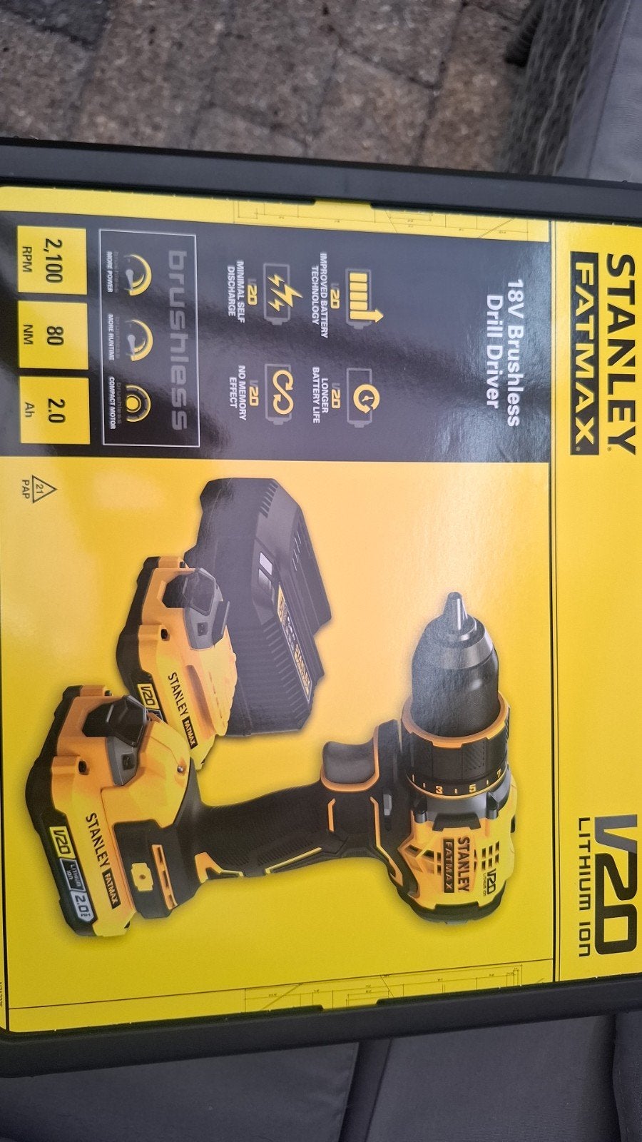 Nieuwe Stanley Fatmax V20 Brushless Boor-/Schroefmachine, Ophalen, Variabele snelheid, Nieuw, Boor- en Schroefmachine