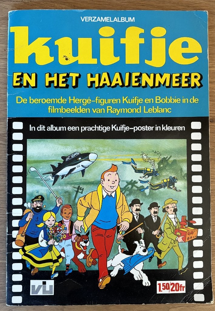 StickerAlbum - Vanderhout - Kuifje en het haaienmeer (1972), Verzamelen, Stickers, Ophalen of Verzenden, Gebruikt, Strip of Tekenfilm