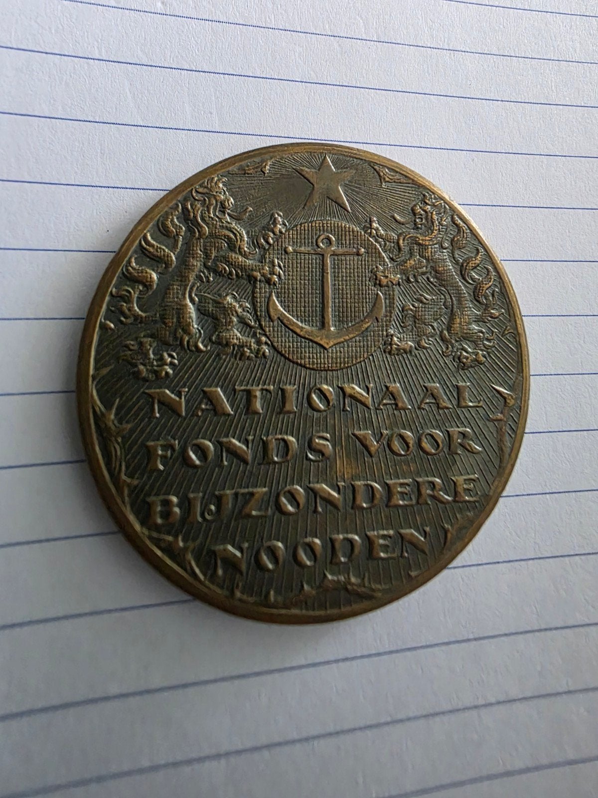 brons nationaal fonds oranje stam 1939 zeldzaam, Ophalen of Verzenden, Nederland, Lintje, Medaille of Wings