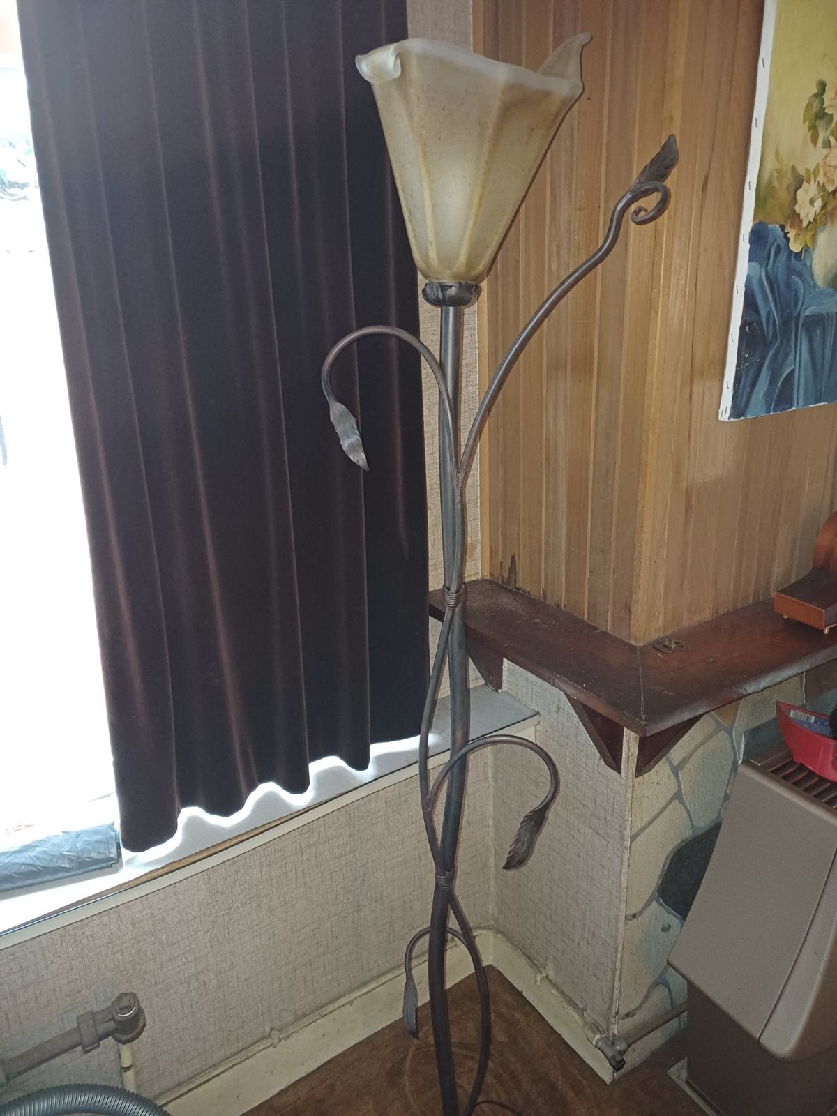Antieke staande schemer lamp zwaar Brons, Ophalen
