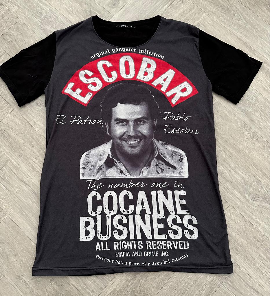 Zwarte Pablo Escobar shirt maat 40 - 42!, Maat 38/40 (M), Verzenden, Zwart, Zo goed als nieuw
