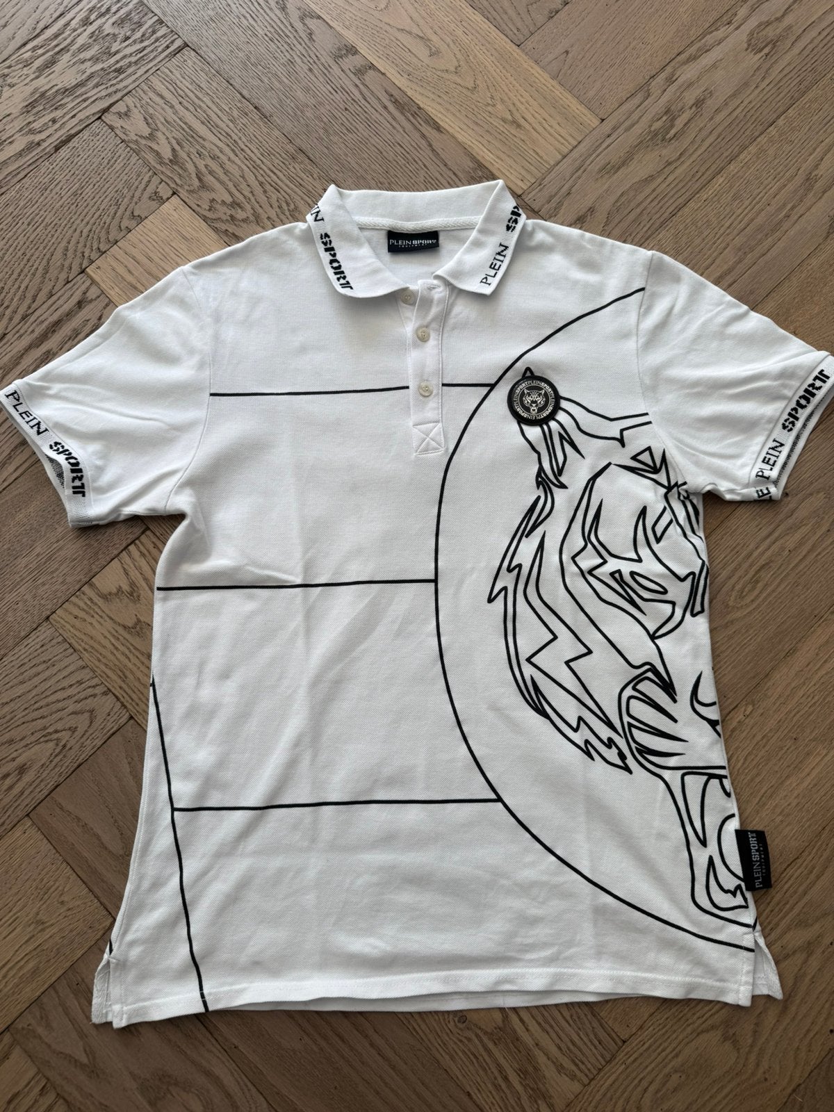 Plein Sport (Philpp Plein) polo maat M, Ophalen of Verzenden, Zo goed als nieuw, Maat 48/50 (M), Wit