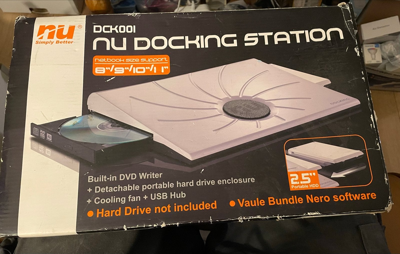 NU Docking Station DCK001 met DVD-brander en HDD-behuizing, Ophalen of Verzenden, Nieuw, Docking station, Harde schijf