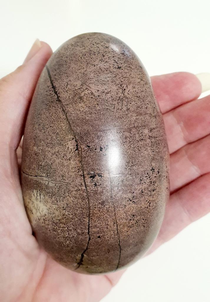 Landschaps Jaspis ei met dendriet agaat Rust en Kracht 392g, Verzenden, Mineraal