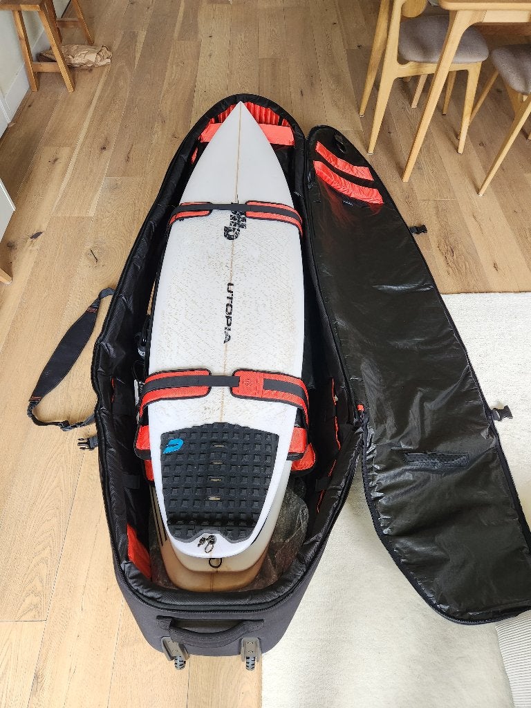Boardbag Ocean & Earth 4 boards 7'0 fish/shortboard wheels, Watersport en Boten, Ophalen, Zo goed als nieuw, Shortboard