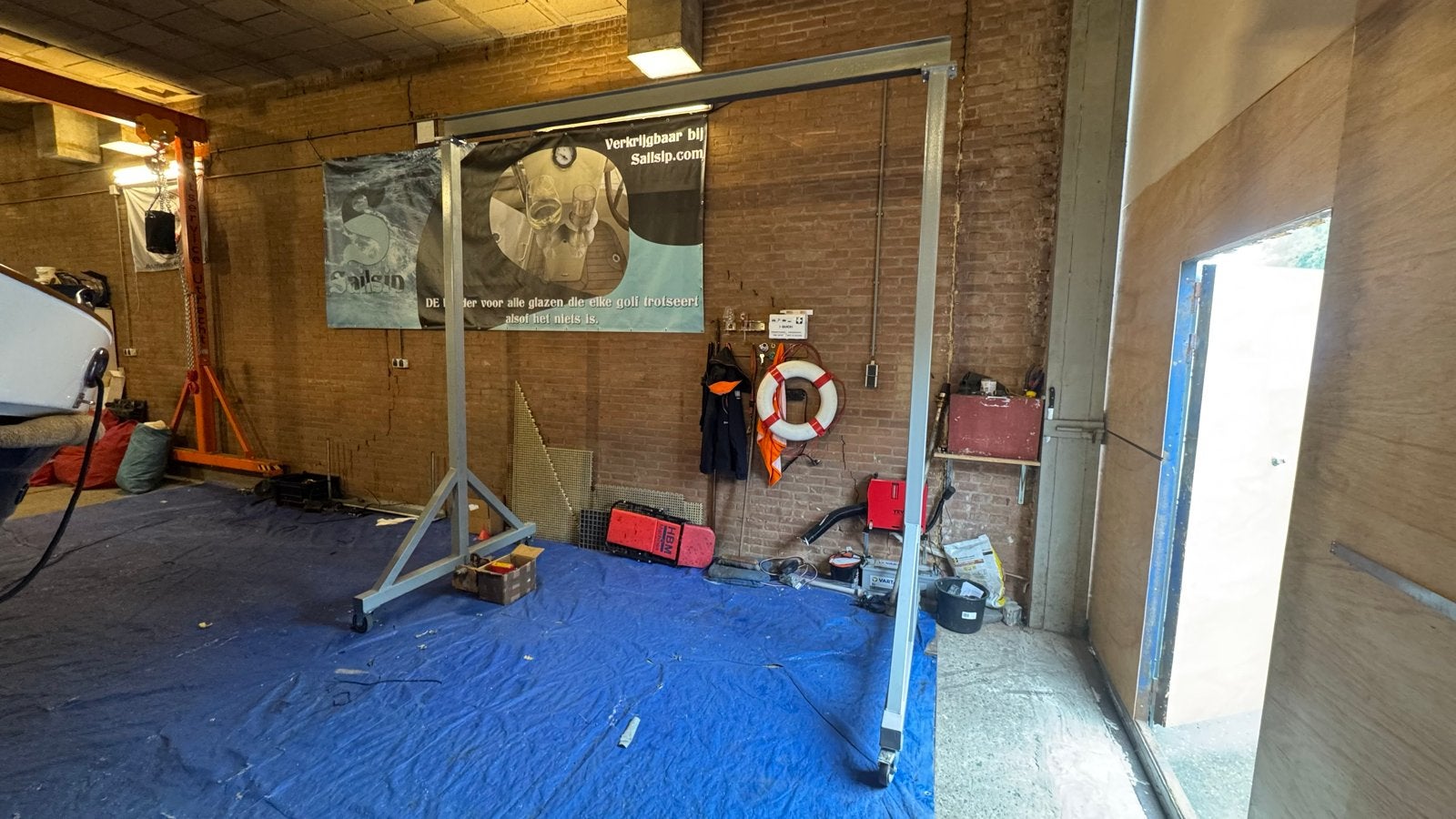 Verrijdbare portaalkraan met takel - 280x285 cm, Ophalen, Kraan