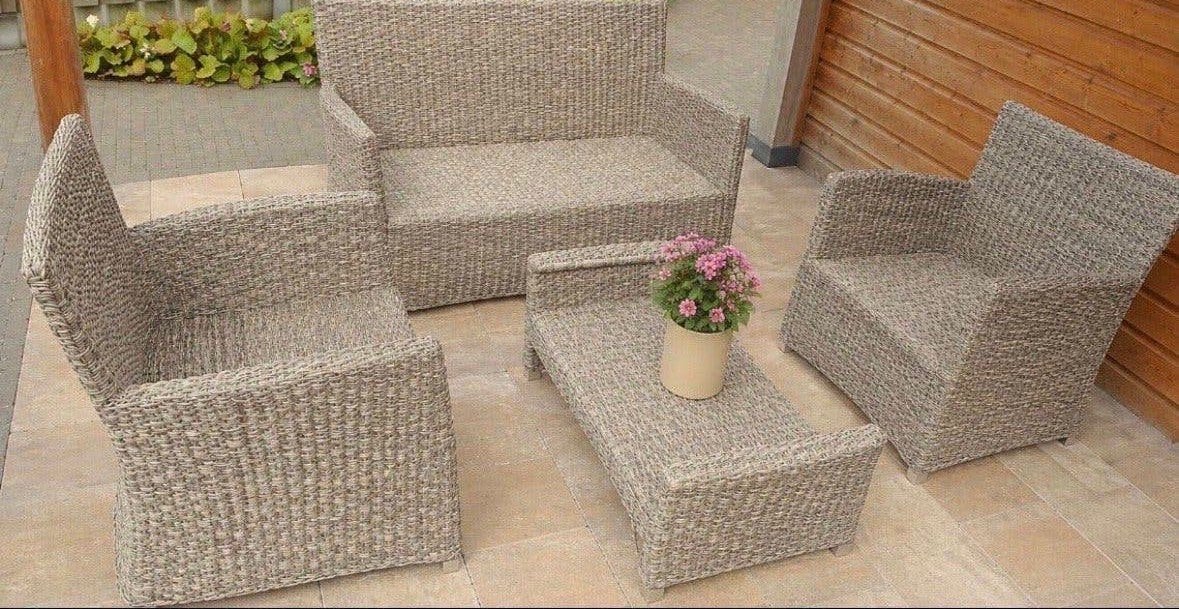 Stevige wickertuinset, Tuin en Terras, Ophalen, Zo goed als nieuw, Wicker