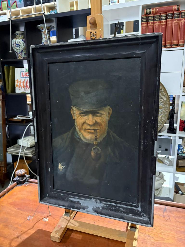 Oud schilderij met omlijsting, Ophalen, Zo goed als nieuw