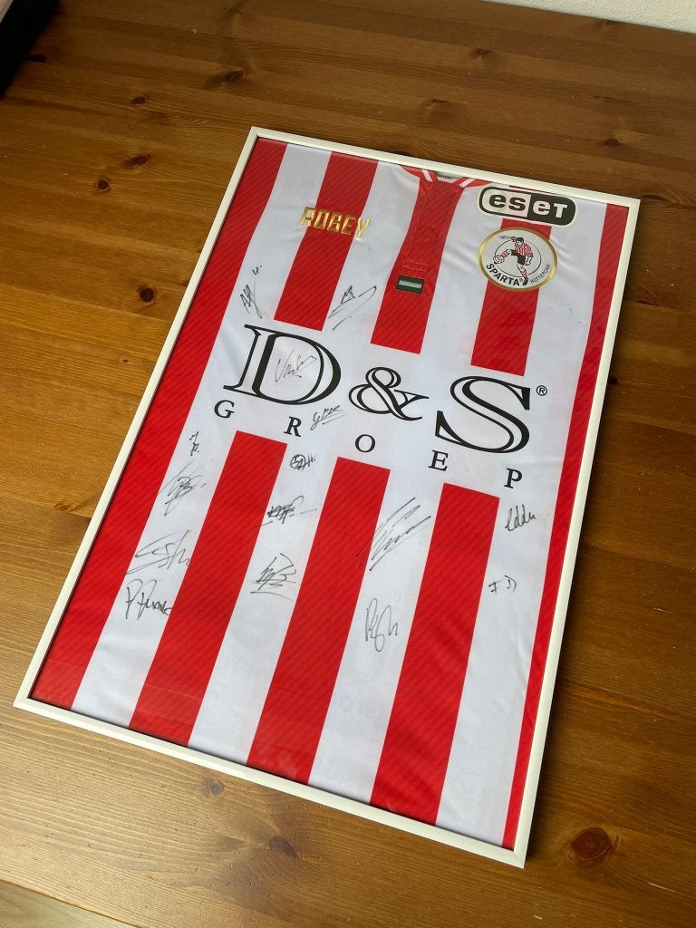 Sparta Rotterdam Robey Voetbalshirt Ingelijst Handtekeningen, Maat 52/54 (L), Robey, Ophalen of Verzenden, Zo goed als nieuw