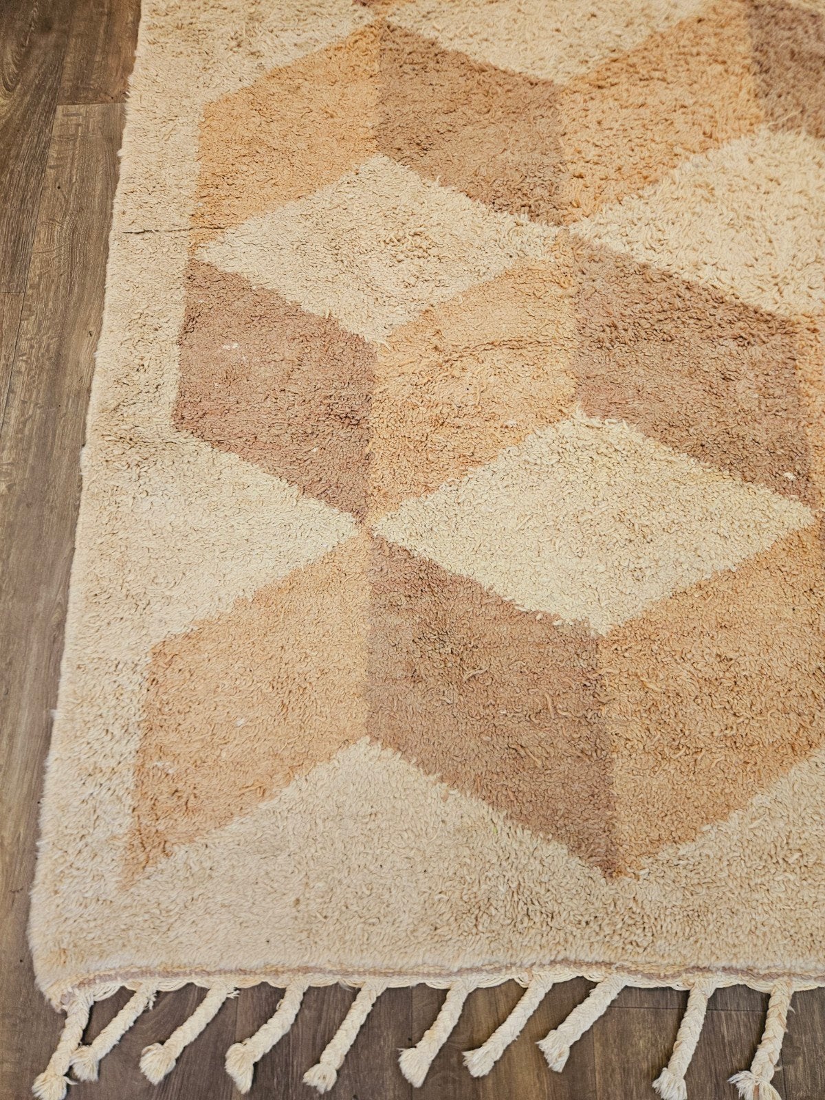 Handgeknoopt Berber Tapijt. Prachtige kleuren en patronen!, 200 cm of meer, Ophalen of Verzenden, Zo goed als nieuw, Crème