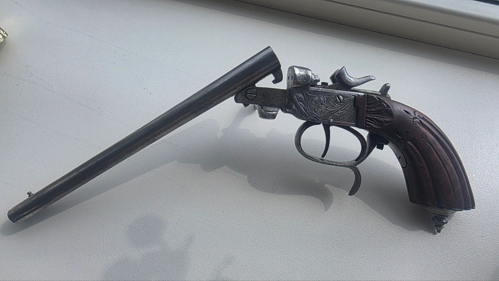 Antiek dubbelloops pistool, Ophalen of Verzenden, Overige soorten