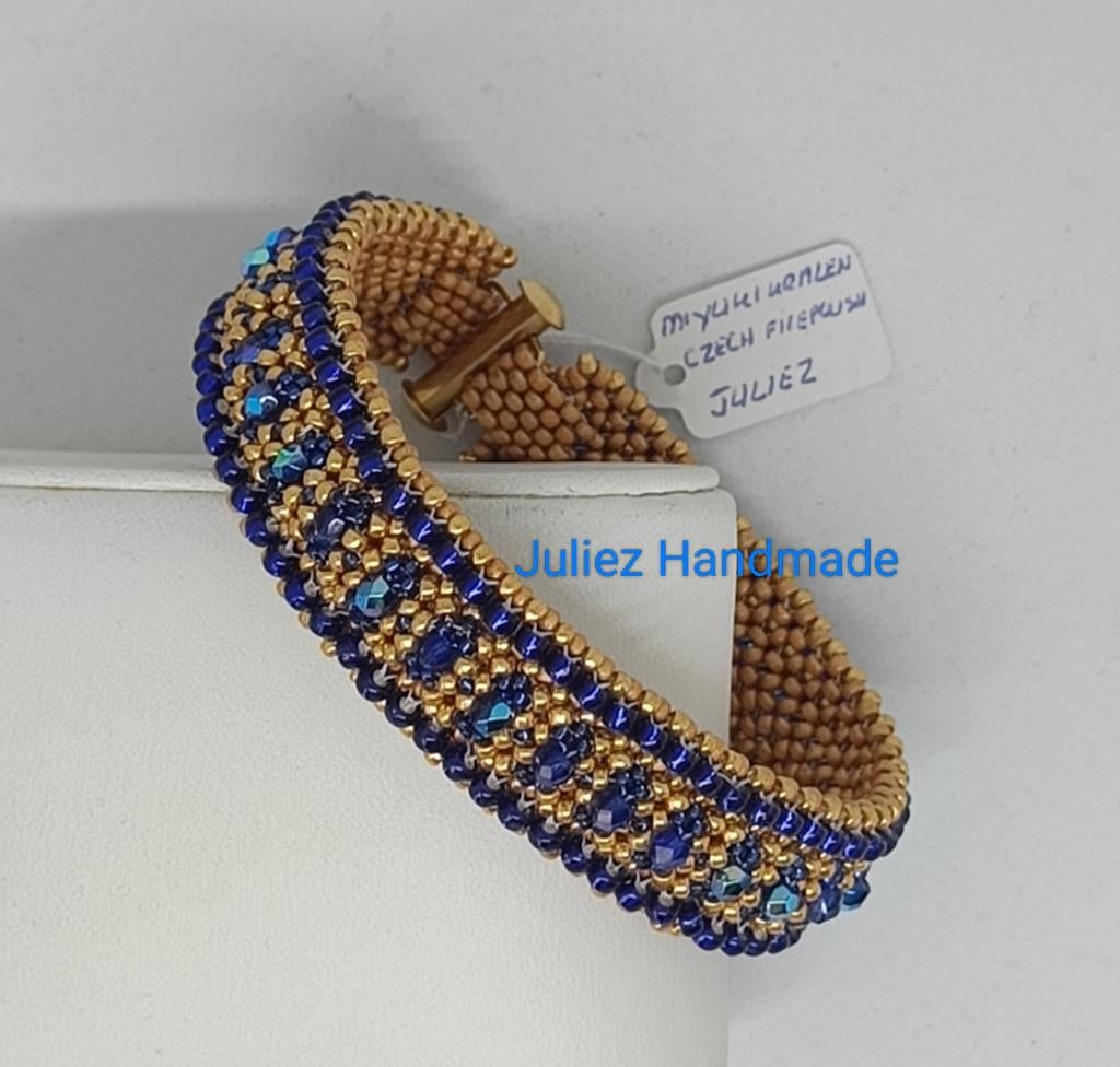 Exclusieve unieke armband Miyuki kralen Juliez Handmade, Sieraden, Tassen en Uiterlijk, Armbanden, Nieuw, Overige materialen, Blauw