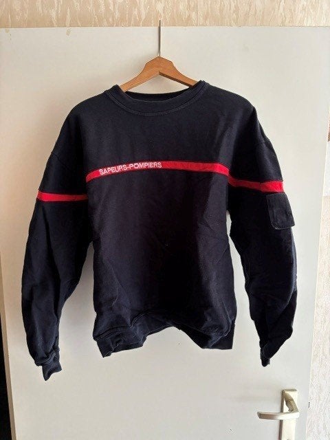 Sweater Franse Brandweer Sapeurs Pompiers, Ophalen of Verzenden, Gedragen, Overige maten, Blauw