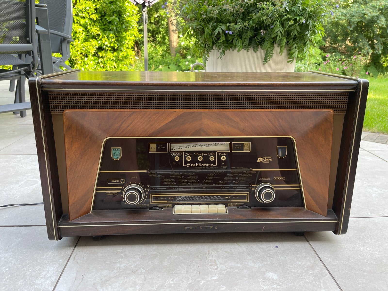 Philips Stabilotone Bi-Ampli buizen radio 1957, Ophalen of Verzenden