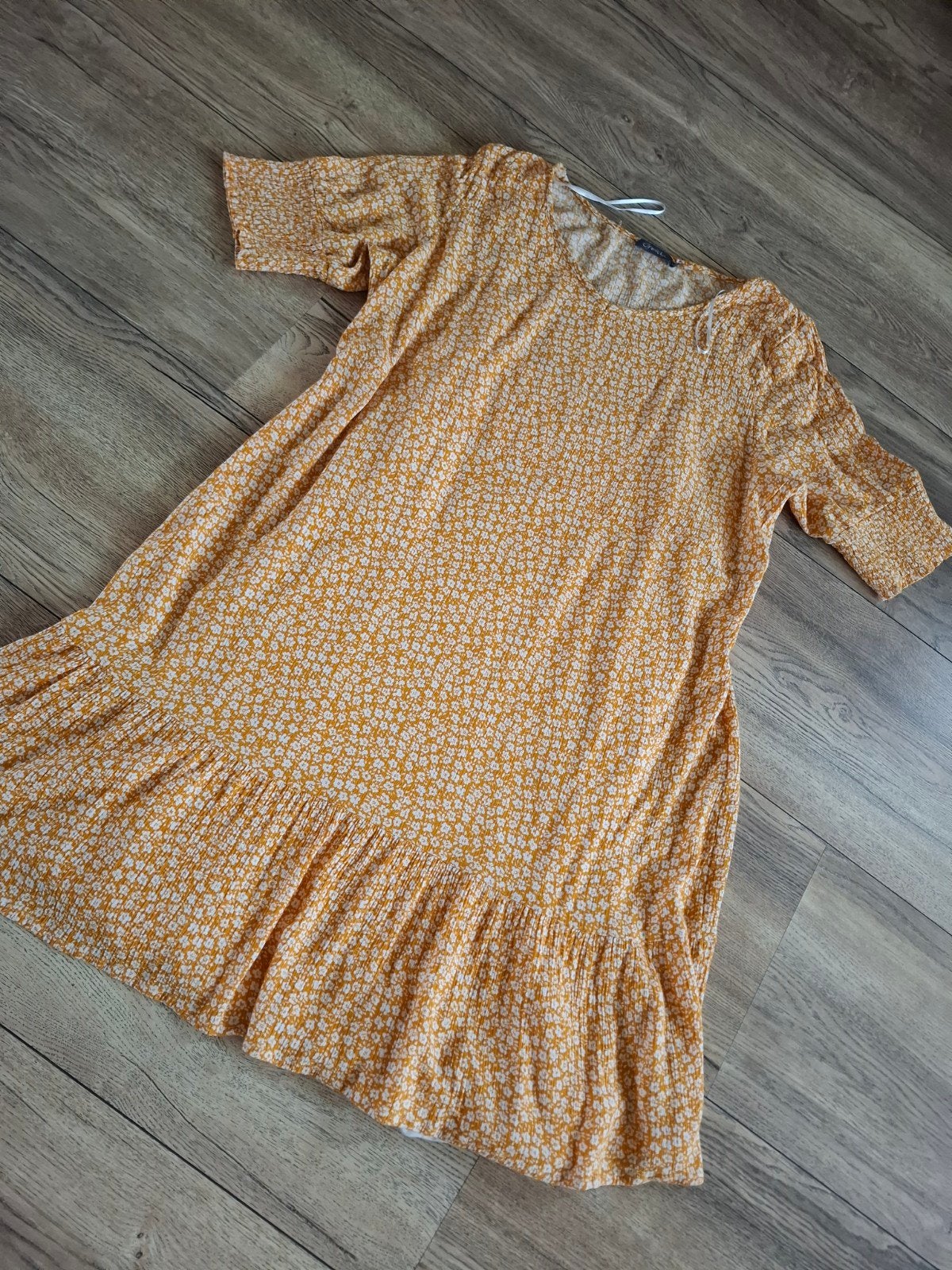 Gele bloemen jurk. Geisha. Sissy Boy. Only. XL. Pieces., Ophalen of Verzenden, Zo goed als nieuw, Maat 46/48 (XL) of groter, Geel