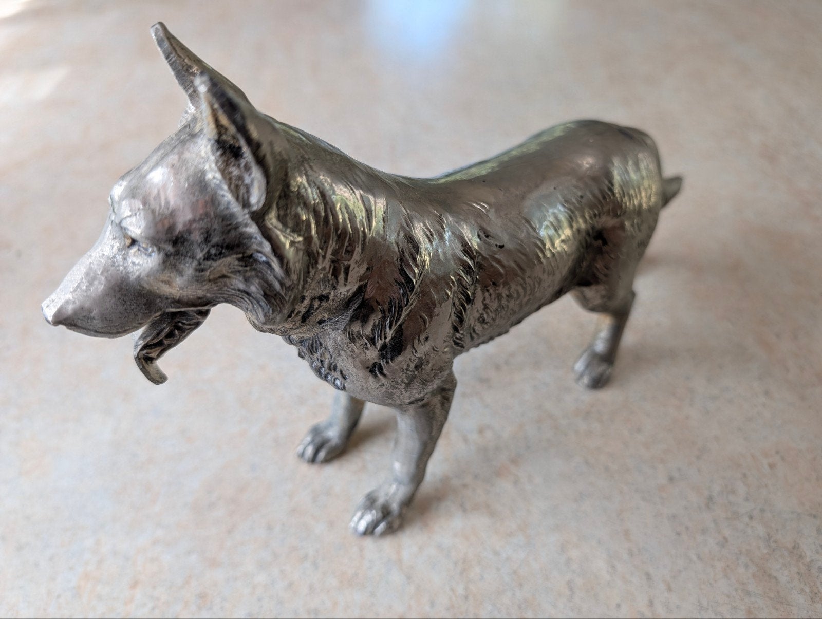 Antiek Art Deco Beeld Duitse Herder – Zink / Regula ca 1920, Ophalen of Verzenden