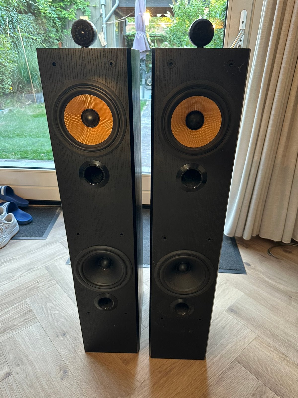 B&W P6 speaker set, black ash, Audio, Tv en Foto, Luidsprekers, Ophalen, Vloerstaande luidspreker, Gebruikt, 120 tot 150 watt