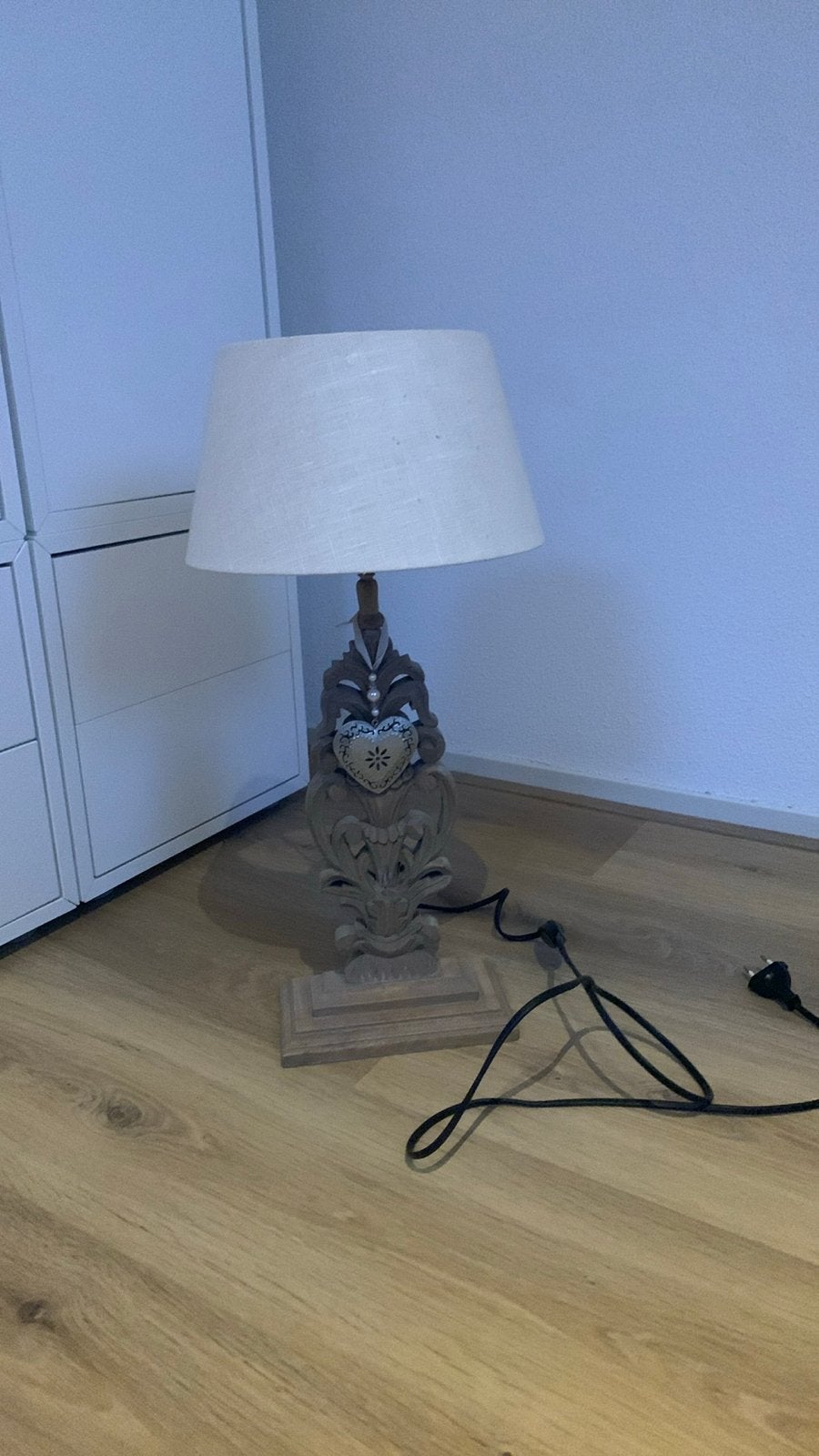 Houten tafellamp met kap, Ophalen, Gebruikt, Met kap, Schemerlamp