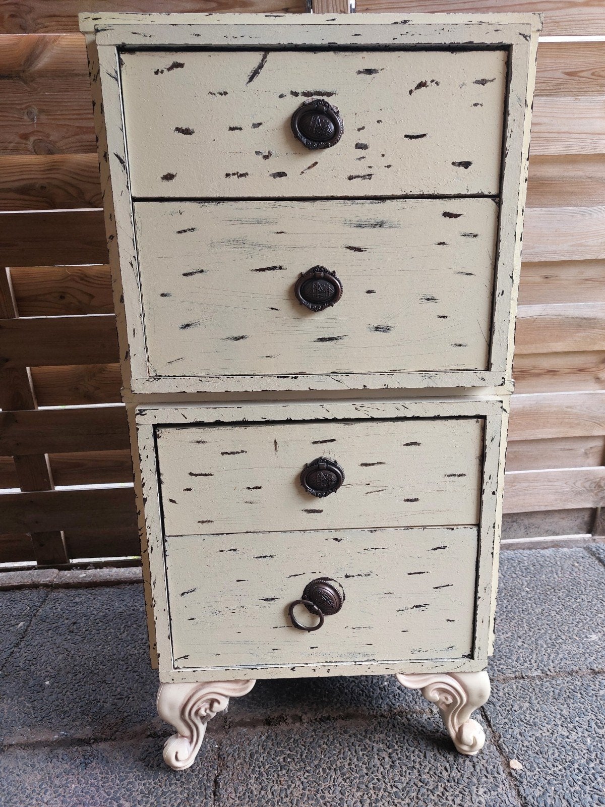 Verweerde vintage ladekastje, Huis en Inrichting, Kasten | Ladekasten, Ophalen, 50 tot 100 cm, 3 of 4 laden, Minder dan 100 cm