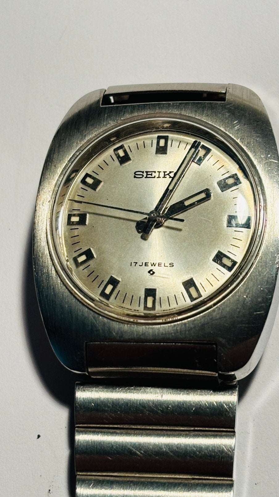 Seiko stalen horloge handwinder gratis verzenden., Verzenden, Zo goed als nieuw