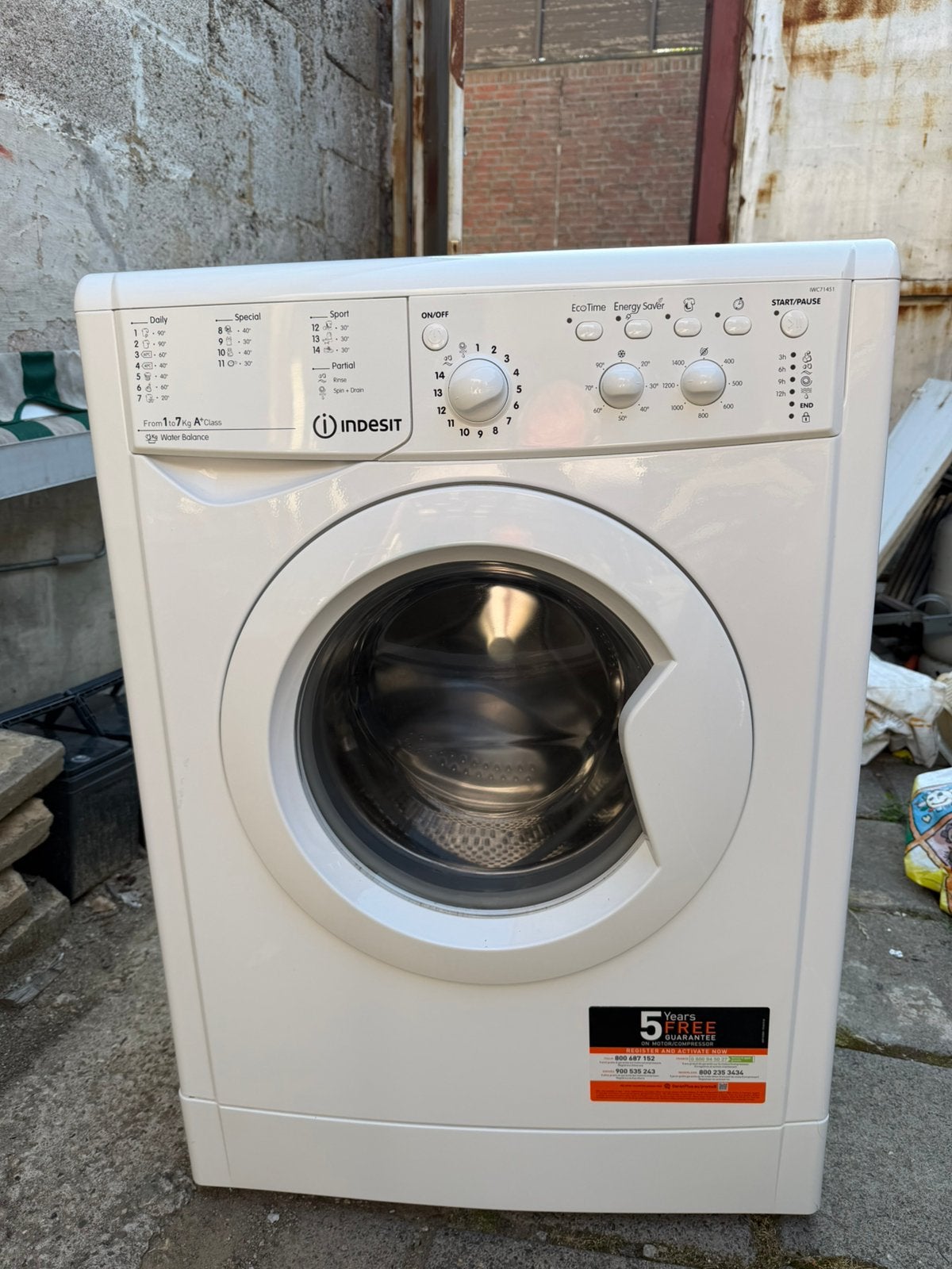 Indesit 1-7kg wasmachine classe A+ ken eventueel bezorgen., Witgoed en Apparatuur, Ophalen, Minder dan 85 cm, Zo goed als nieuw