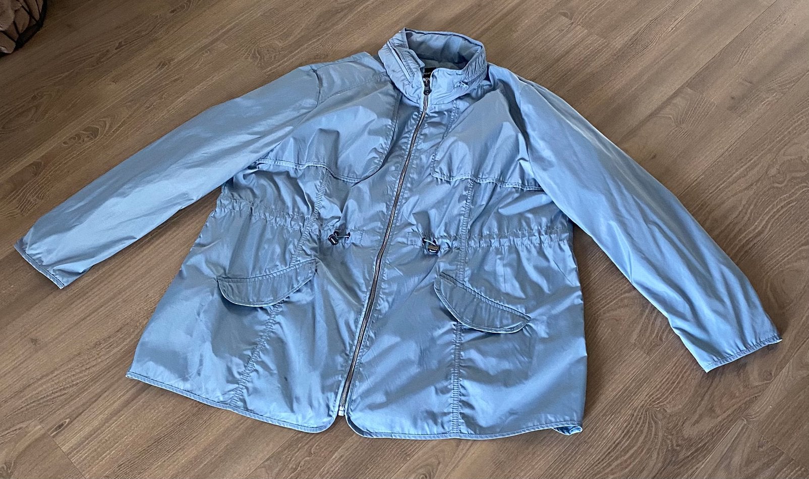 Lichtblauwe zomerjas maat 52, Kleding | Dames, Grote Maten, Ophalen of Verzenden, Zo goed als nieuw, Blauw, Jas of Mantel