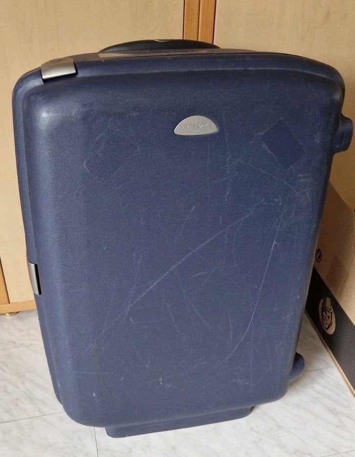 Samsonite F'Lite Comfort Koffer met wielen, Uitschuifbare handgreep, 30 cm of meer, Gebruikt, Blauw