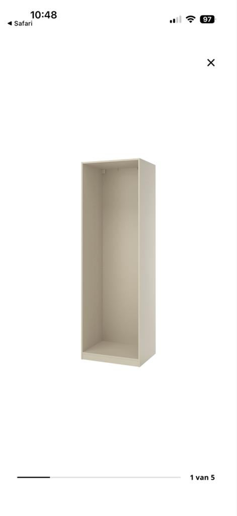 Nieuwe pax kast ikea beige 75 cm met 1 plank, 200 cm of meer, Nieuw, 50 tot 75 cm, 50 tot 100 cm