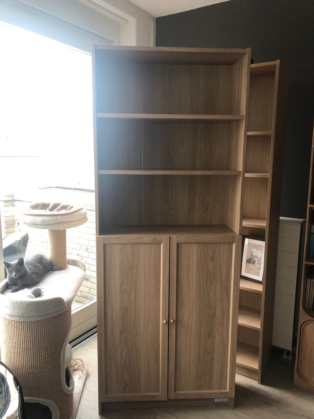 Ikea kast met deurtjes eiken, Ophalen, Met plank(en), 200 cm of meer, Eikenhout