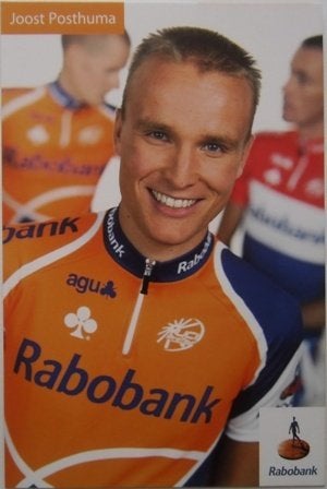 Promotiekaart van de Rabo wielrenner Joost Posthuma, Ophalen of Verzenden, 1980 tot heden, Ongelopen, Sport en Spel