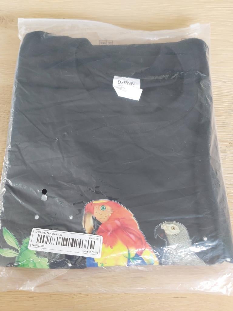 T shirt vogels papagaai parkiet grijze roodstaart, Ophalen of Verzenden