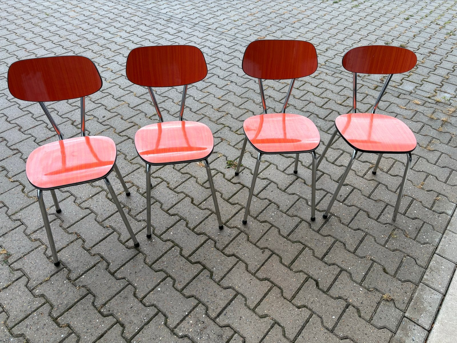 Set van 4 vintage formica stoelen, Ophalen