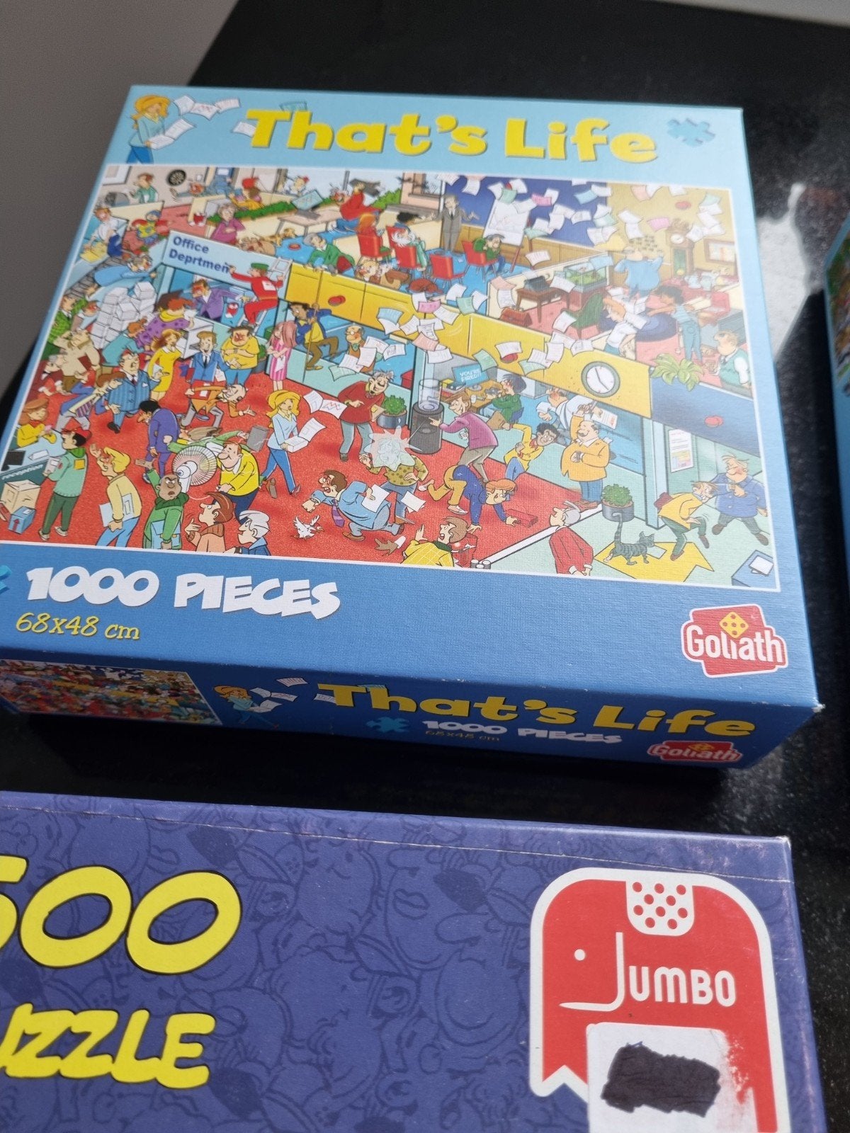 puzzels Thats life en van Haasteren., Ophalen of Verzenden, 500 t/m 1500 stukjes, Zo goed als nieuw