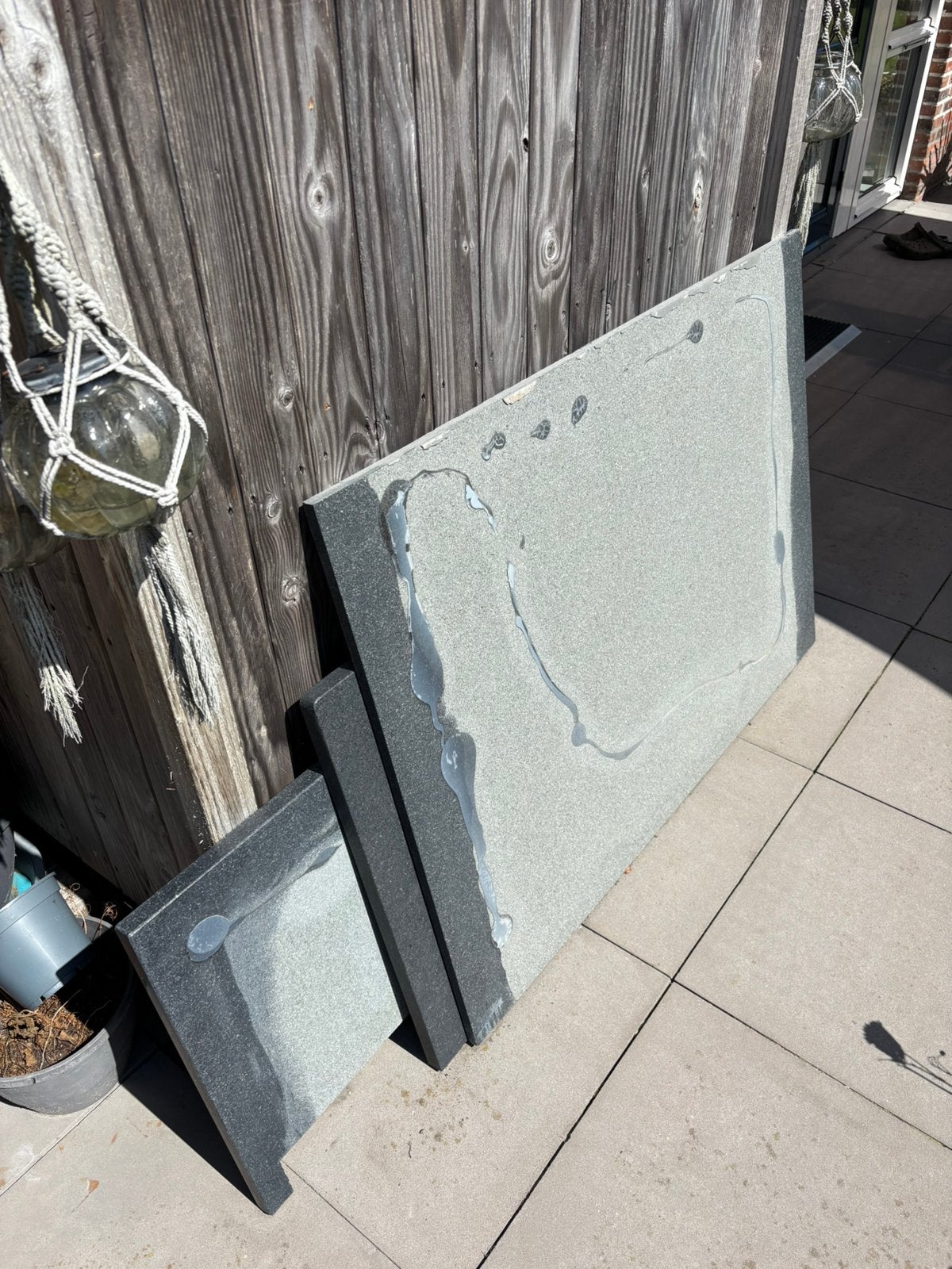 3 granieten platen, Doe-het-zelf en Verbouw, Platen en Panelen, Ophalen, Gebruikt, Overige materialen