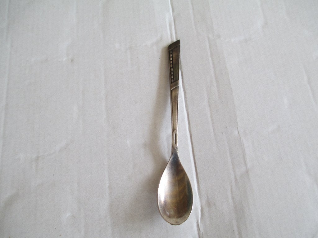 sola lepeltje met mooi motief (voor- en achterkant), Ophalen of Verzenden, Gebruikt, Rvs of Chroom