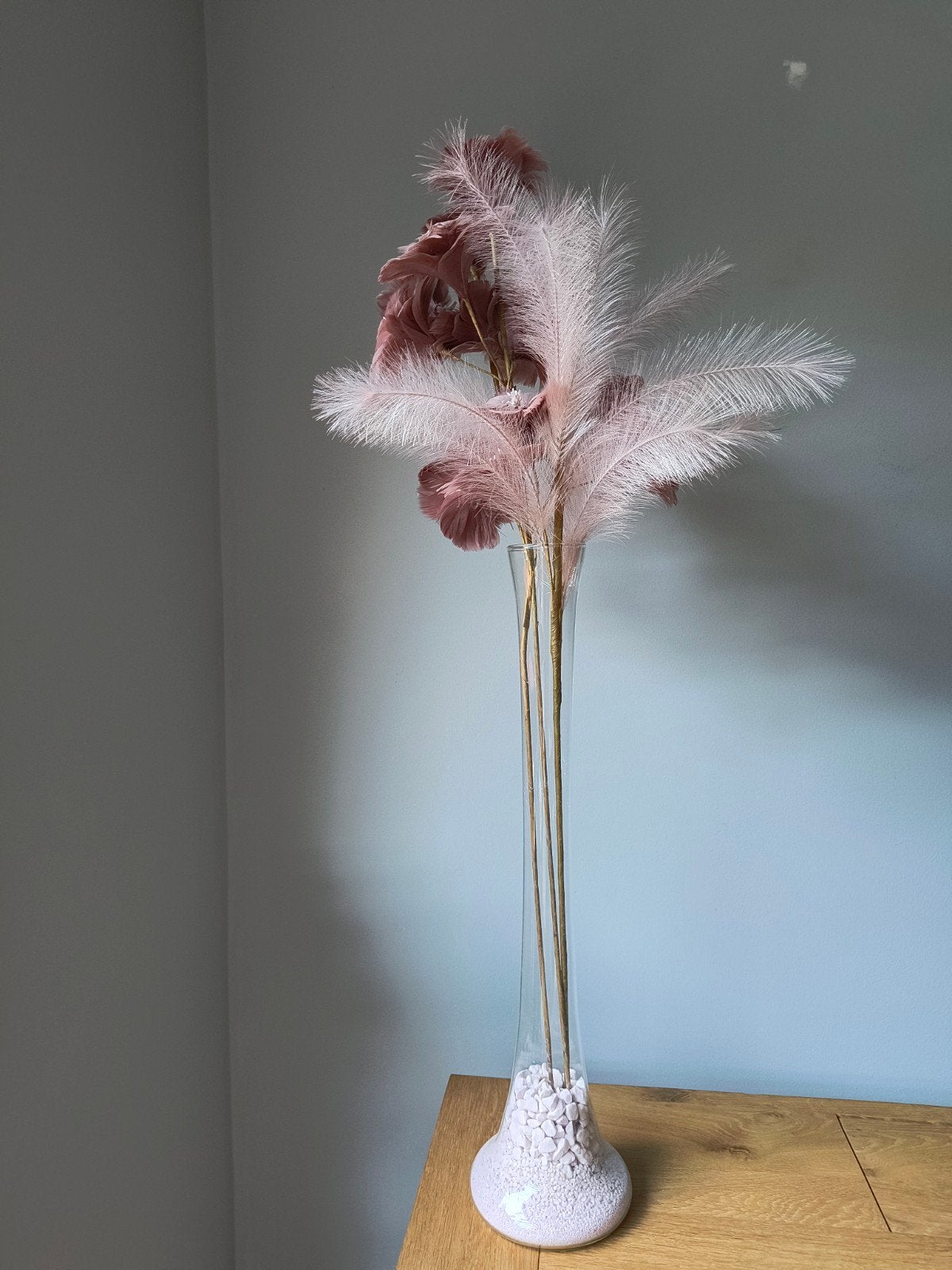 Kunstbloemen in vaas, Ophalen, Roze, 100 cm, Zo goed als nieuw