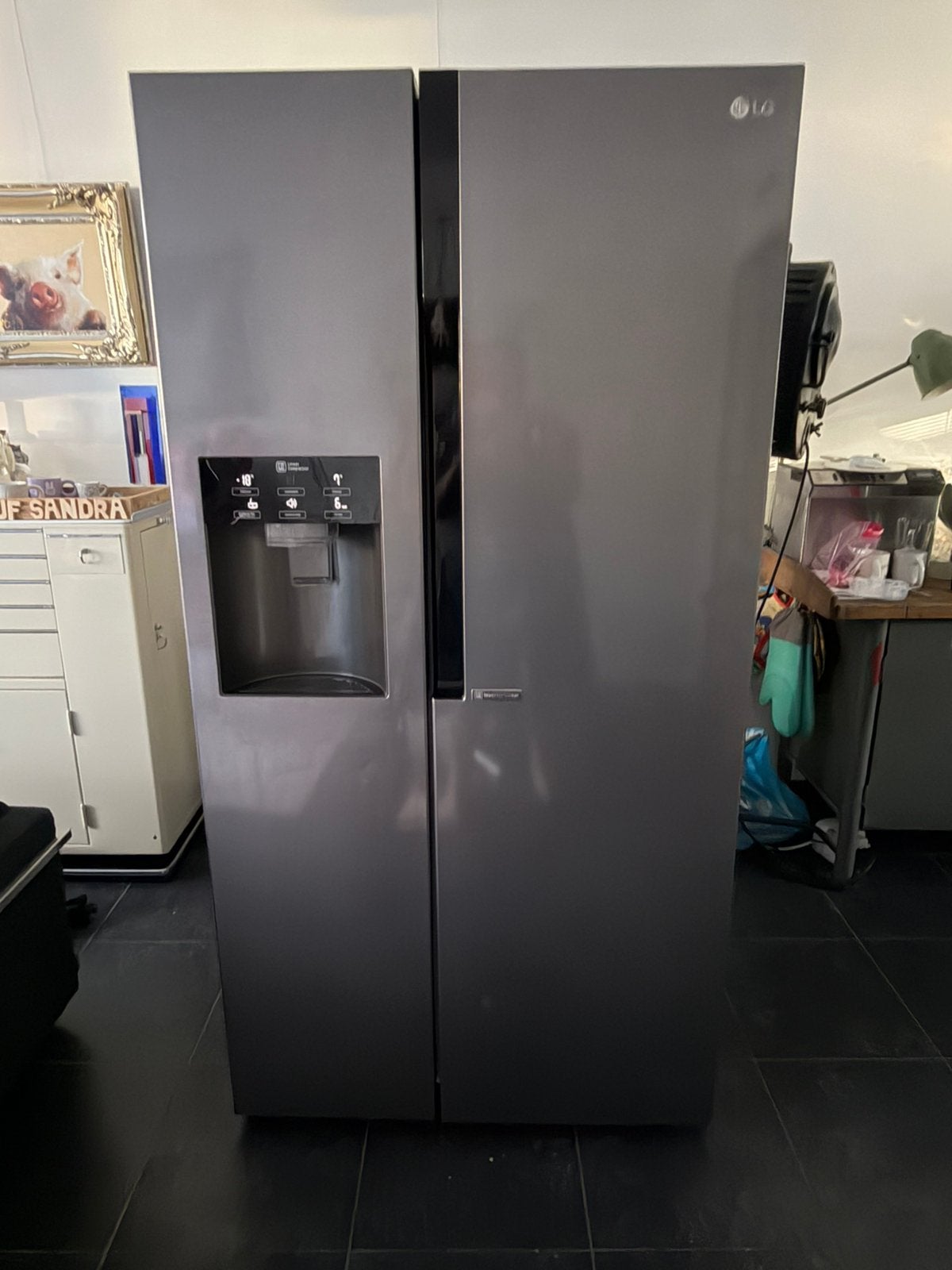 LG Amerikaanse koelkast met ijs en water in de deur, Ophalen, Gebruikt, 200 liter of meer, 60 cm of meer