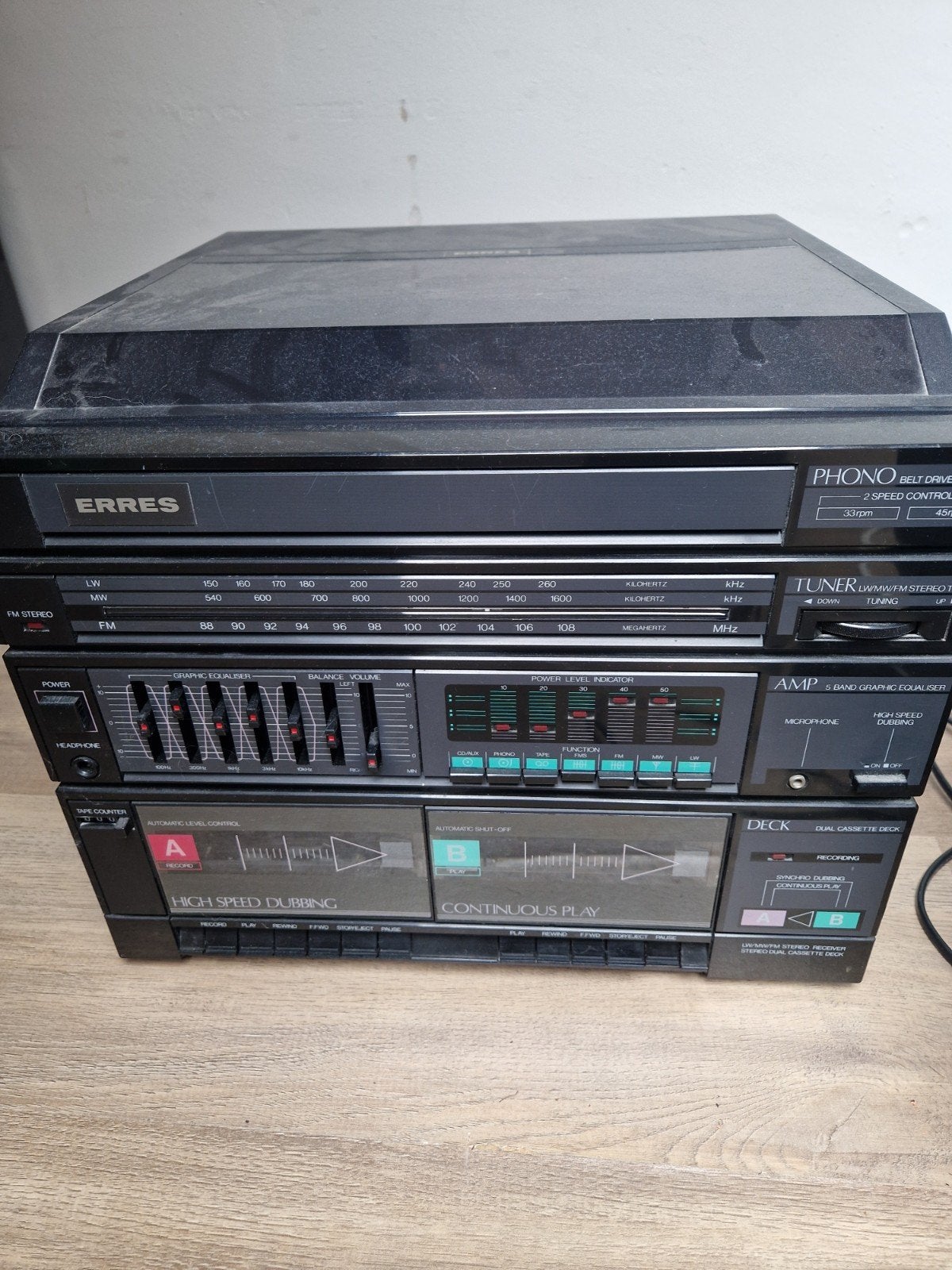 Erres Stereo Set  Tuner, Versterker, Casset, Ophalen