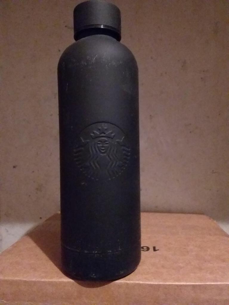 Starbucks metalen drinkfles - Zwart, 562 ml, Ophalen of Verzenden, Gebruikt, Zwart, Metaal