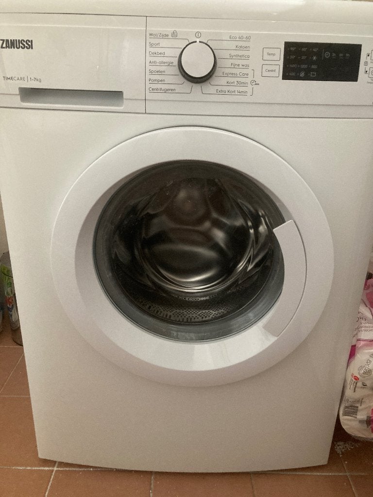 Wasmachine Zanussi TimeCare Vulgewicht 7kg/1400 toeren, Witgoed en Apparatuur, Ophalen, Gebruikt, Voorlader, 85 tot 90 cm