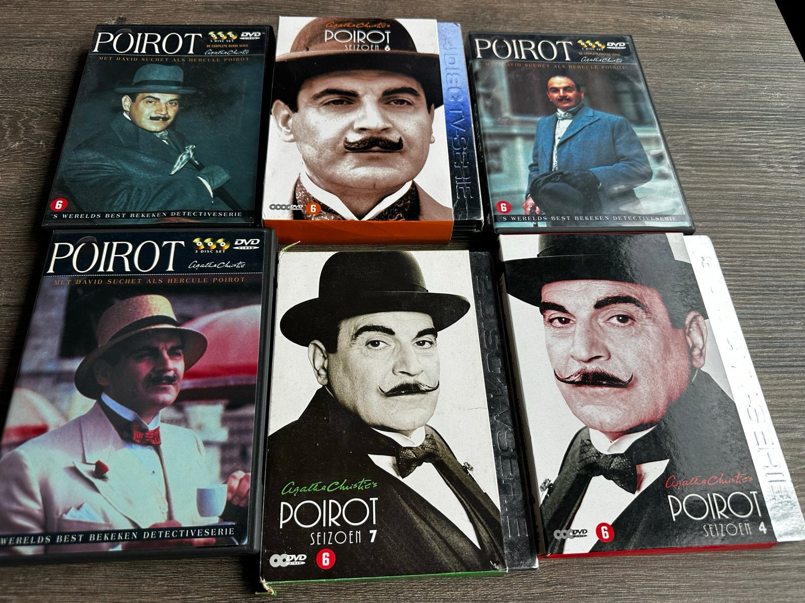 Poirot DVD Boxsets - Seizoen 2, 4, 6, 7 en Best Detective, Nederlands, Ophalen of Verzenden, Inclusief doosje, Gebruikt