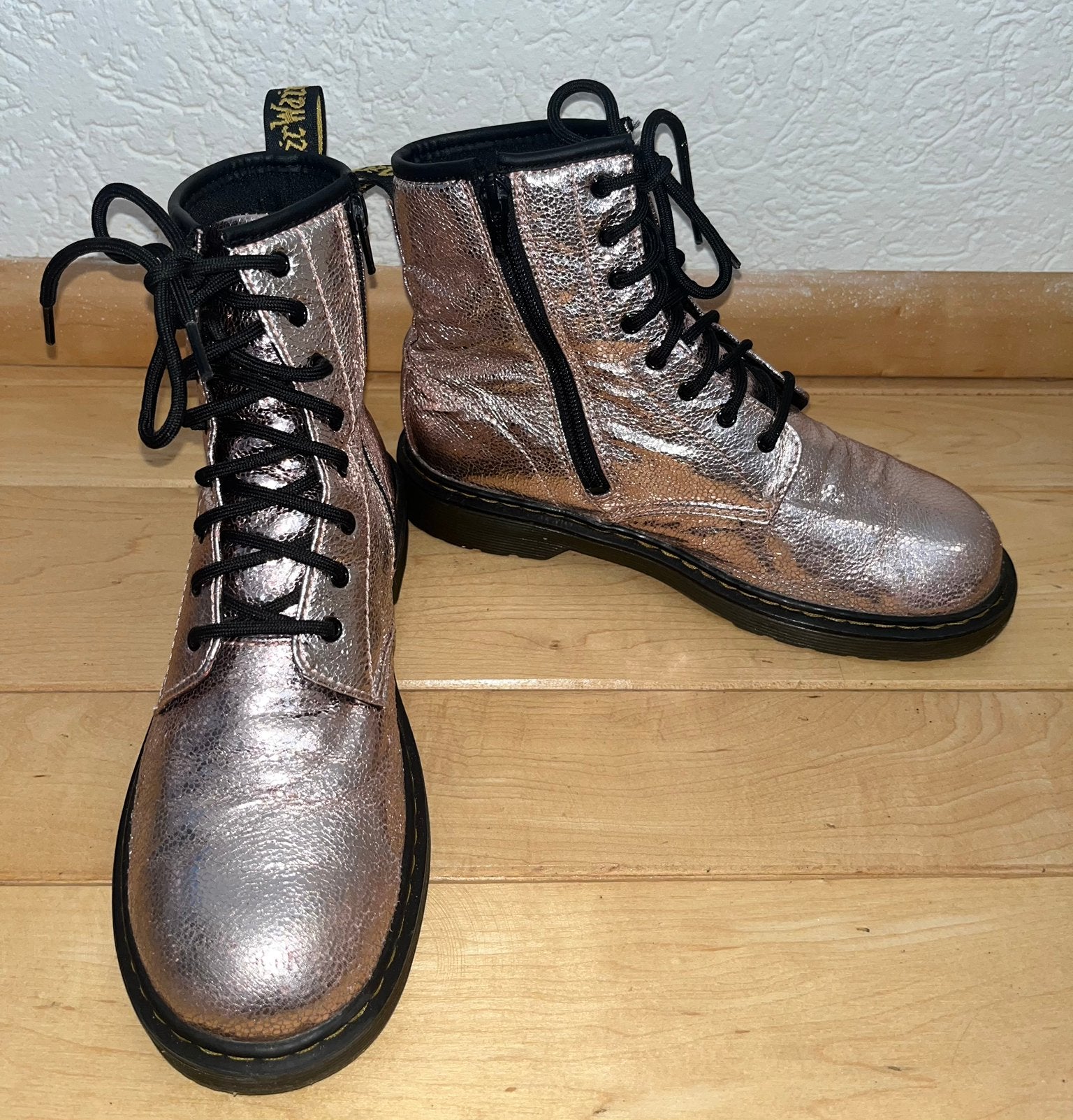 Dr. Martens enkellaarzen maat 38 roze craquelé metallic 1460, Verzenden, Lage of Enkellaarzen, Roze, Dr. Martens