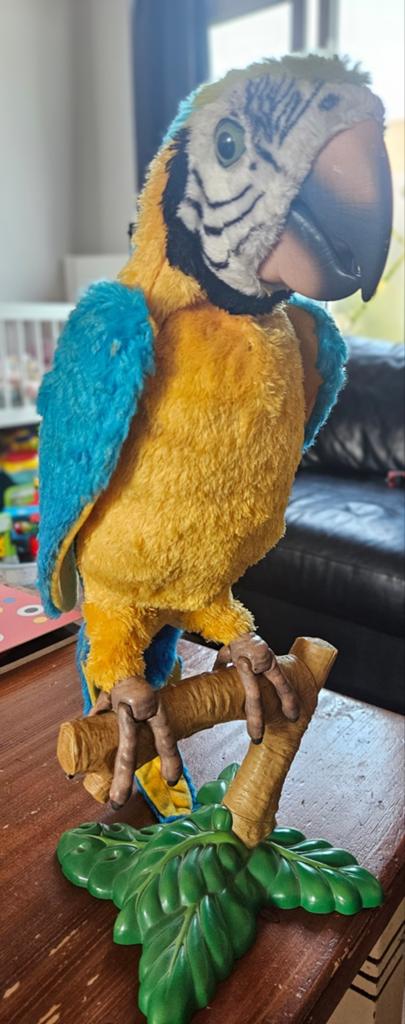 FurReal Friends Coco de Papagaai Hasbro 2007 met zitstok, Ophalen of Verzenden